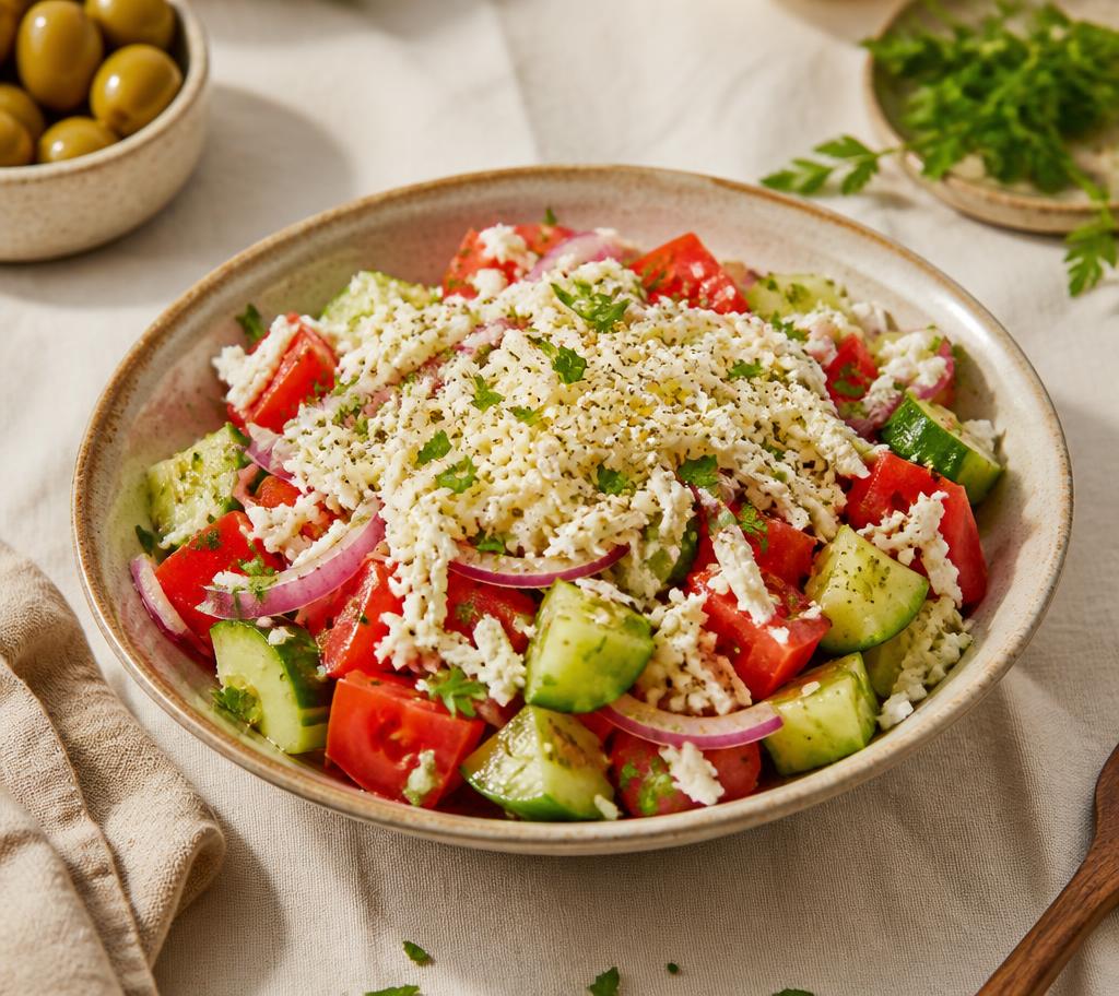 Šopska salata sa paradajzom i belim sirom